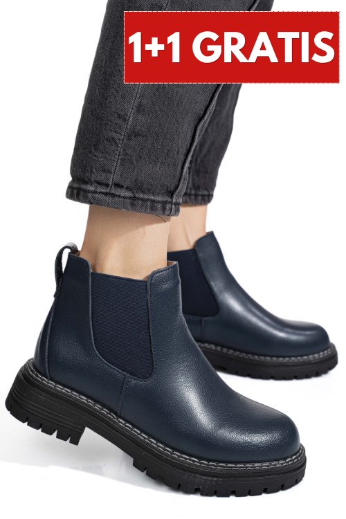 Ghete bleumarin piele naturala 8sp0802