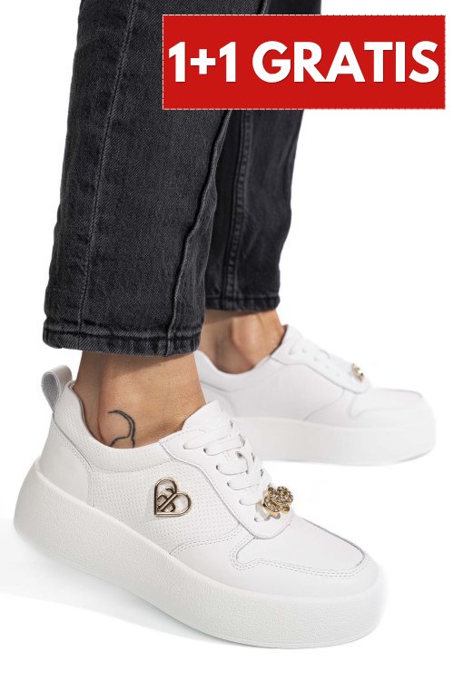 Pantofi sport white piele naturala fsp002-452