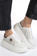 PANTOFI SPORT ALBI PIELE NATURALA TSP6043