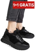 PANTOFI SPORT NEGRI PIELE NATURALA FSP001-867
