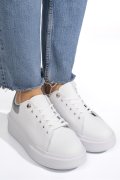 PANTOFI SPORT WHITE SILVER PIELE NATURALA  8SP809