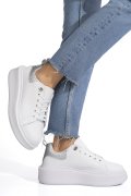 PANTOFI SPORT WHITE SILVER PIELE NATURALA  8SP809