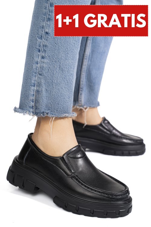 Mocasini black piele naturala 8sp814