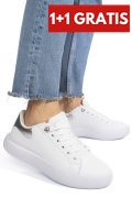 PANTOFI SPORT WHITE SILVER PIELE NATURALA 8SP808