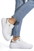 PANTOFI SPORT WHITE SILVER PIELE NATURALA 8SP808
