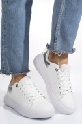 PANTOFI SPORT WHITE SILVER PIELE NATURALA 8SP808