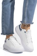 PANTOFI SPORT WHITE BLUE PIELE NATURALA 8SP808
