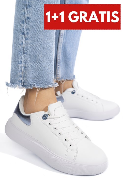 Pantofi sport white blue piele naturala 8sp808