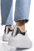 PANTOFI SPORT WHITE BLACK PIELE NATURALA  8SP809