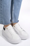 PANTOFI SPORT WHITE BLACK PIELE NATURALA  8SP809