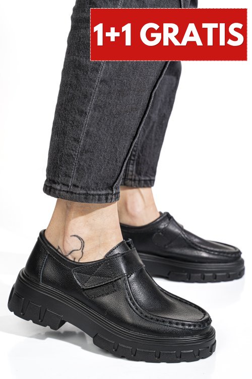 Mocasini black piele naturala 8sp813