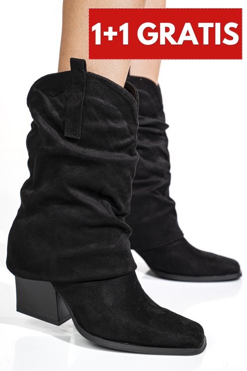 Cizme black suede mspp738