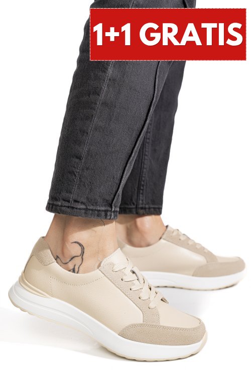 Pantofi sport bej piele naturala tsp2805