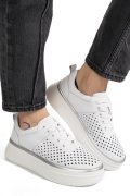 PANTOFI SPORT ALBI PIELE NATURALA TSP5911
