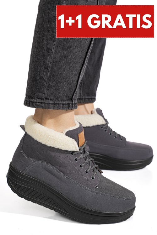 Ghete grey piele naturala intoarsa asp603-1