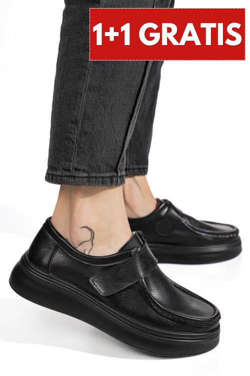 Mocasini negri piele naturala msp254