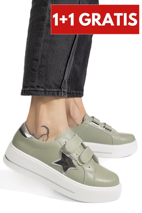 Pantofi sport olive piele naturala tpc8078