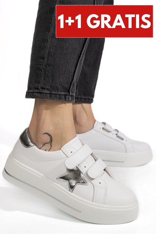 Pantofi sport albi piele naturala tpc8078