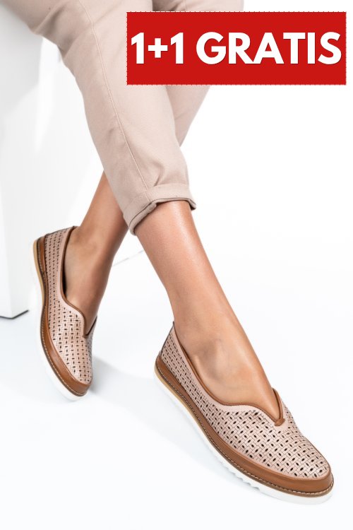 Mocasini roz piele naturala 1pc26