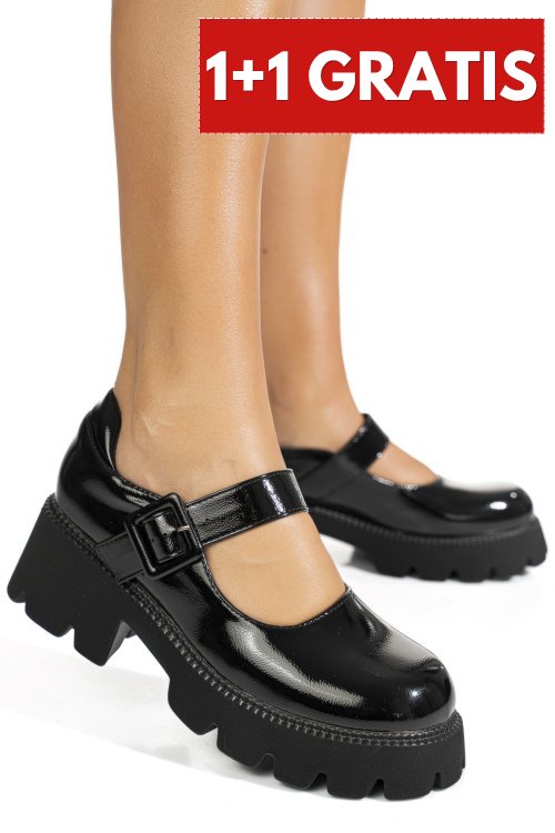 Pantofi black shining lspu32
