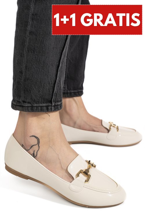 Mocasini beige shining msp26