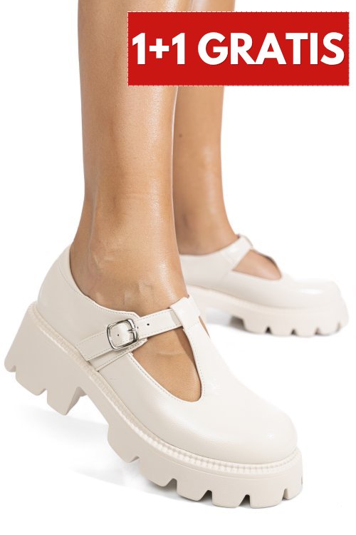 Pantofi beige shining lspu28