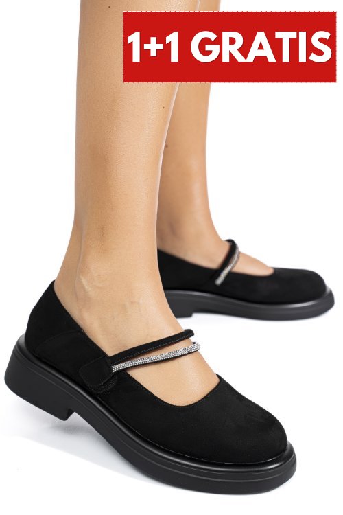 Pantofi black suede lspu54