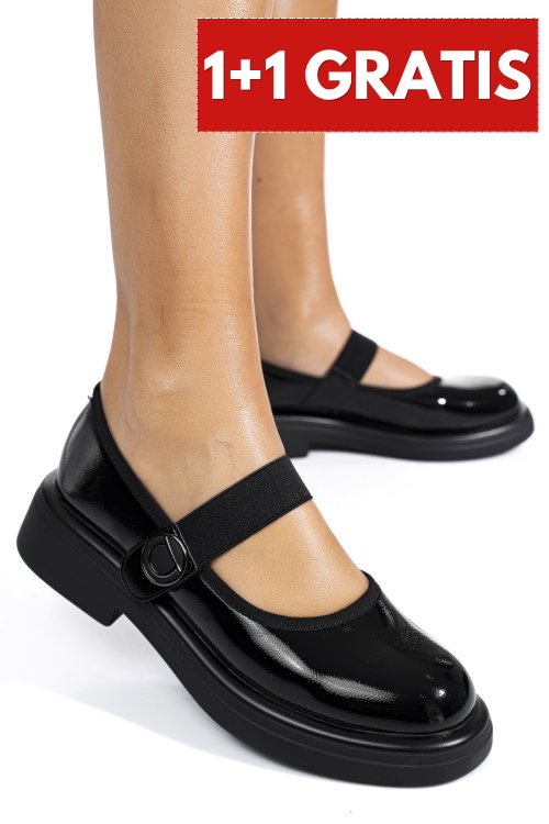 Pantofi black shining lspu57
