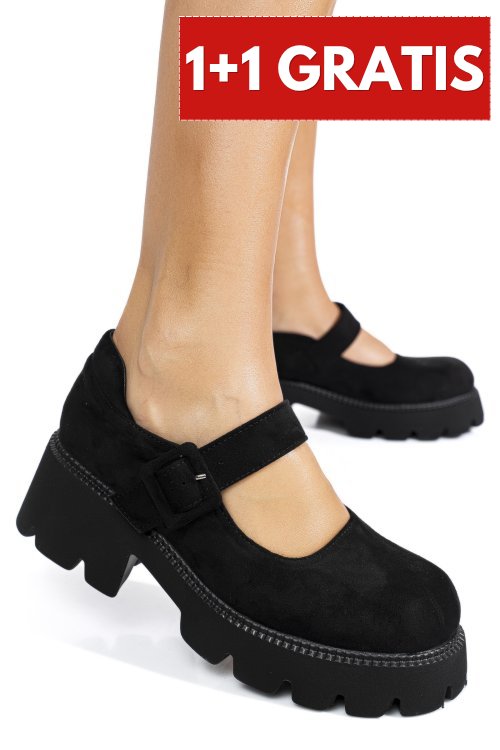 Pantofi black suede lspu31