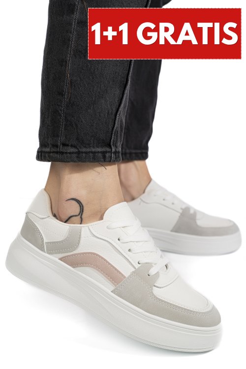 Pantofi sport white grey pink 3sp180