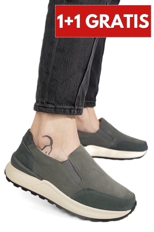 Pantofi sport grey piele naturala intoarsa aspn379