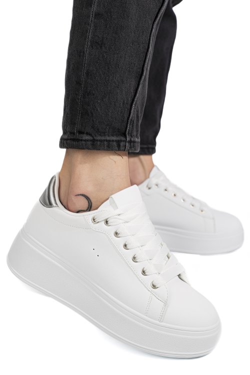 Pantofi sport white silver 6sp008