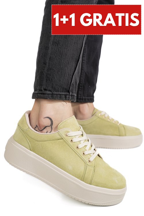 Pantofi sport green piele naturala intoarsa aspn2510