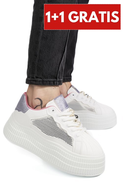 Pantofi sport white purple nspb733