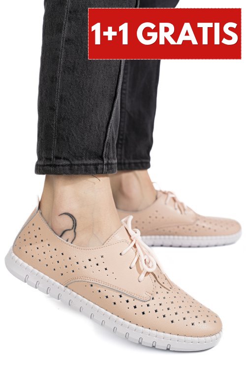 Pantofi sport pink piele naturala 6sp05