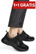 PANTOFI SPORT NEGRI PIELE NATURALA FPC002455