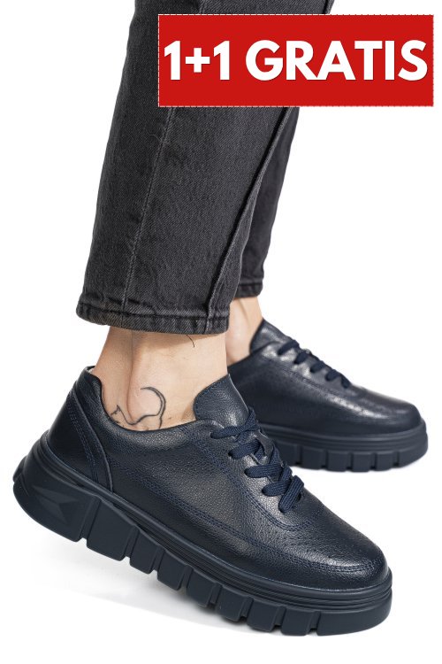 Pantofi sport bleumarin piele naturala apcw469