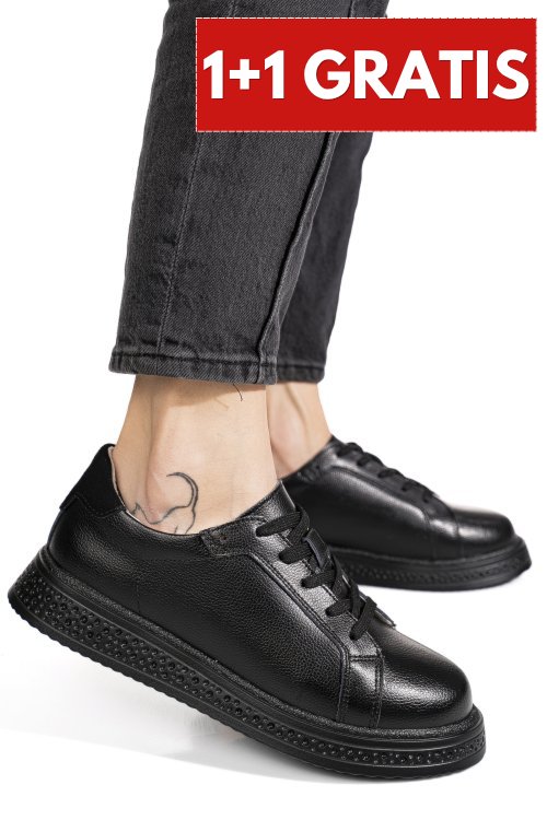 Pantofi sport negri piele naturala gpc033