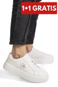 PANTOFI SPORT ALBI PIELE NATURALA FPC001879