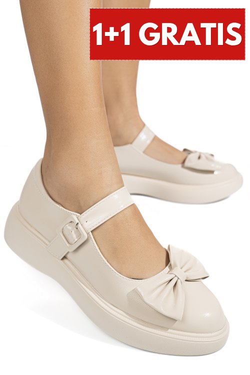 Pantofi beige shining lspu40