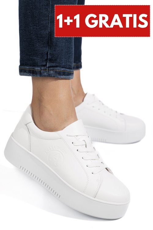 Pantofi sport albi piele naturala fsp002470