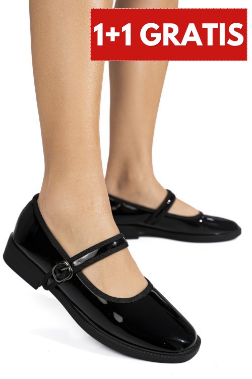 Pantofi black shining lspu58