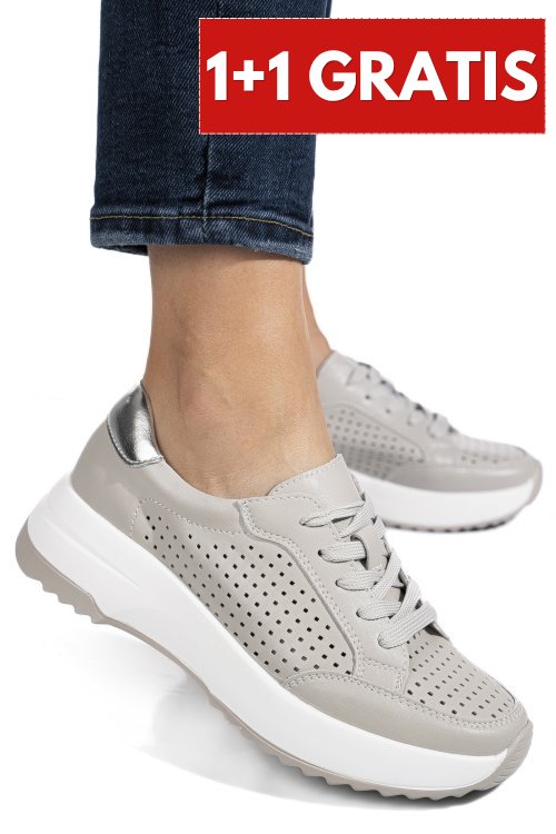 Pantofi sport gri piele naturala tsp2820
