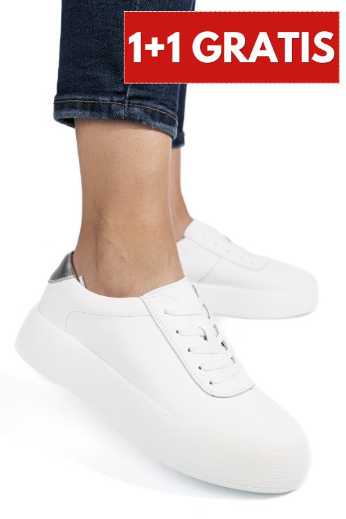 Pantofi sport albi piele naturala fsp001884
