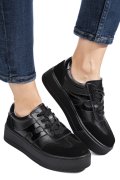 PANTOFI SPORT NEGRI PIELE NATURALA TSP8076