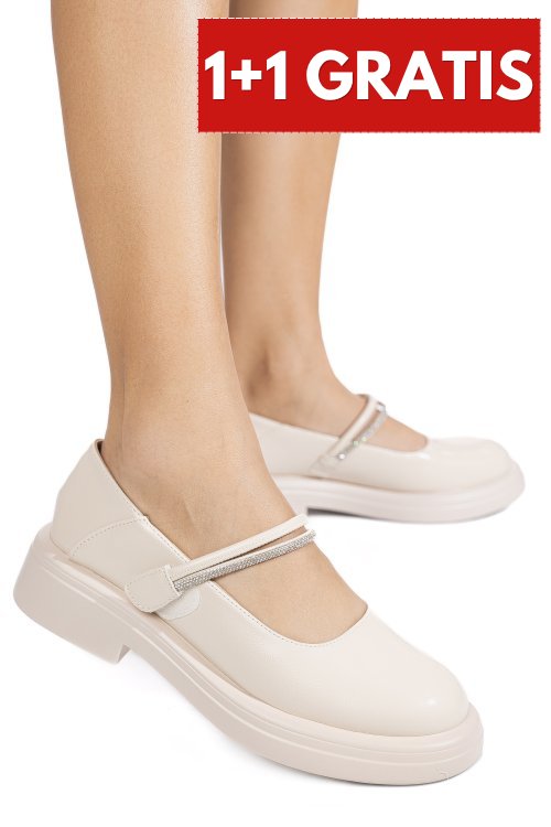 Pantofi beige shining lspu55