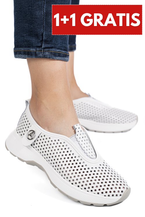Espadrile albe piele naturala tsp6041