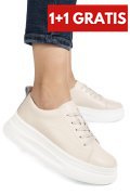PANTOFI SPORT BEJ PIELE NATURALA ASPW202326