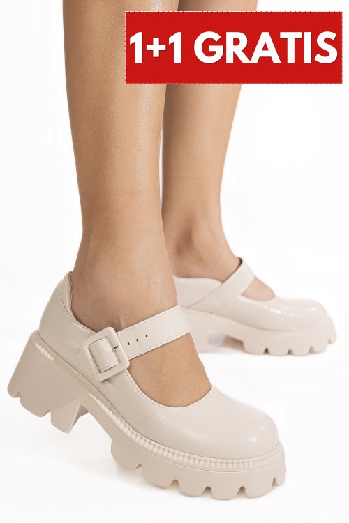 Pantofi beige shining lspu32