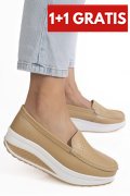 PANTOFI BEJ PIELE NATURALA ASP339